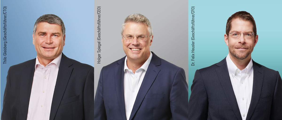 Geschäftsführer Thilo Gleisberg und Holger Spiegel und Geschäftsführender Gesellschafter, Dr. Felix Heusler